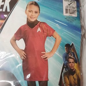 STAR TREK Uhura Red Dress Child Sz M Costume Halloween Dress Up Play